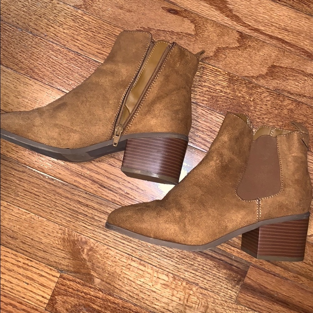 Tan suede boots